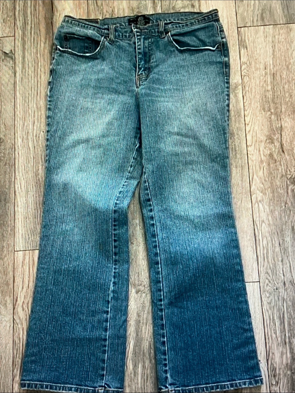 New York & Company Women's Teal Blue Boot-Cut Jeans